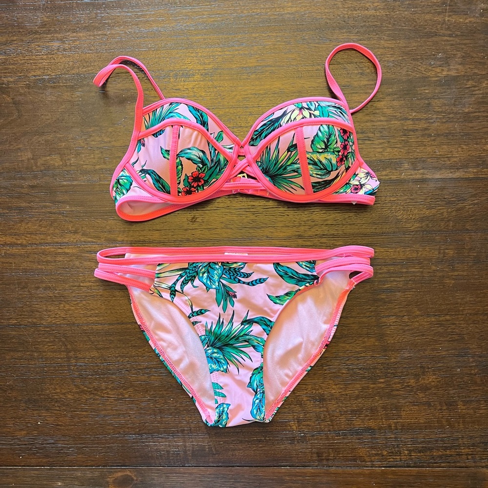Pink tropical bikini